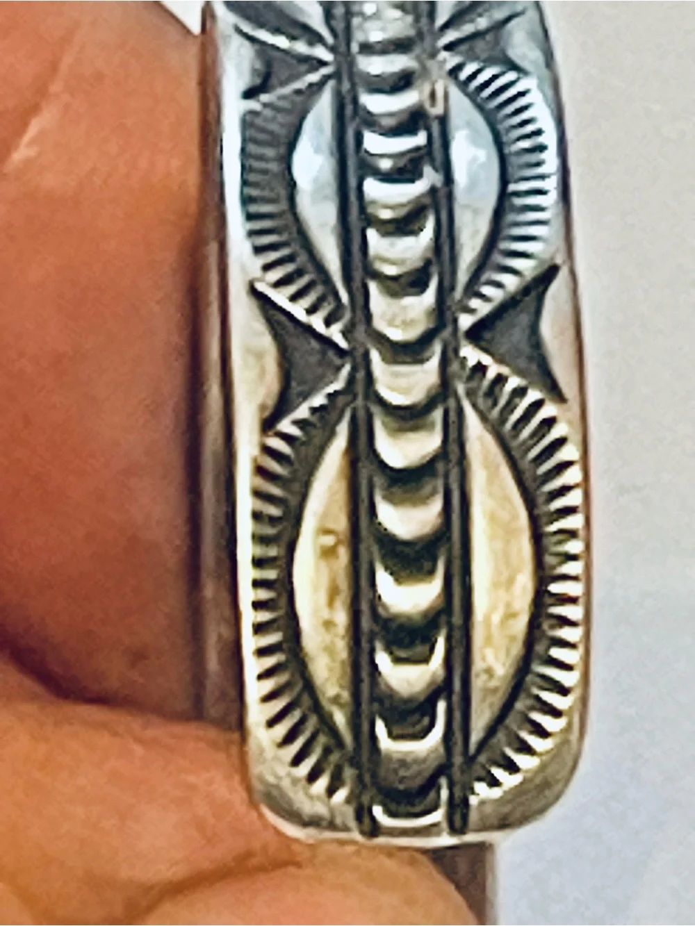 VTG L.A. Willis Navajo Sterling Silver Cuff Bracelet Hand Stamped 20g 6.5